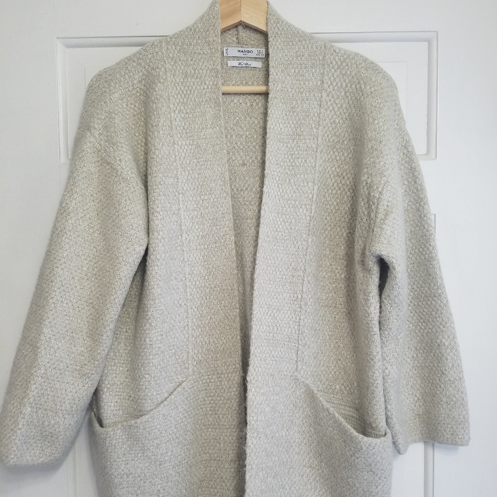 Mango Open, Over Sized Cream Cardigan, Sz 4